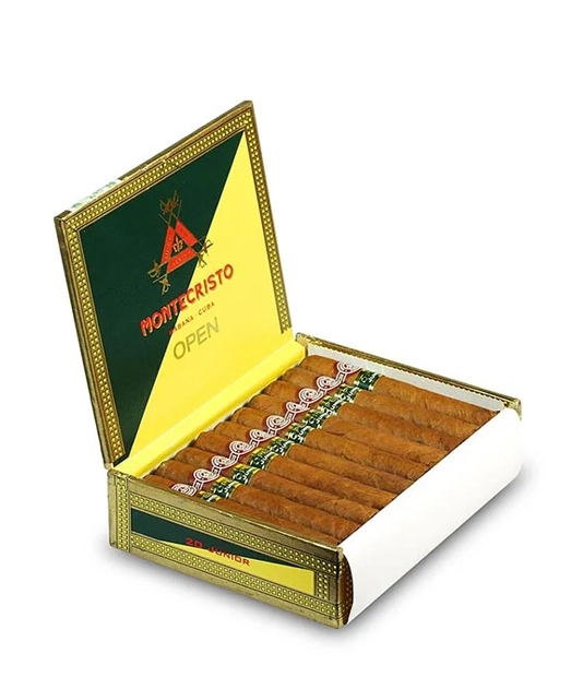 Montecristo Open Junior At 2010 Cigar Box of 15 close-up from AuCigars, premium Cuban cigar