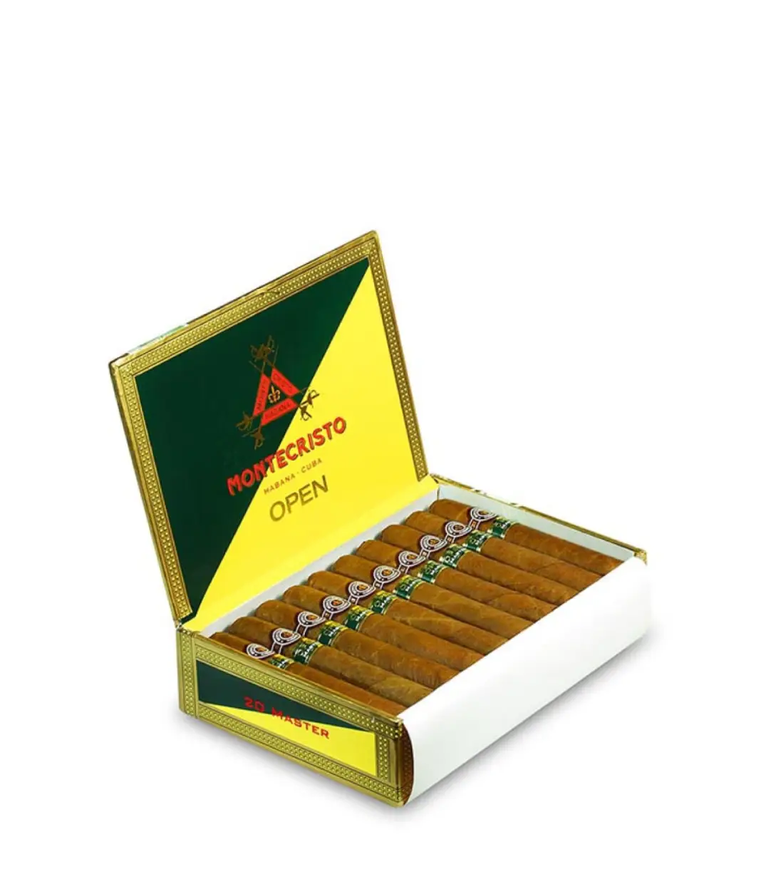 Montecristo Open Master Cigar Box of 20 close-up from AuCigars, premium Cuban cigar