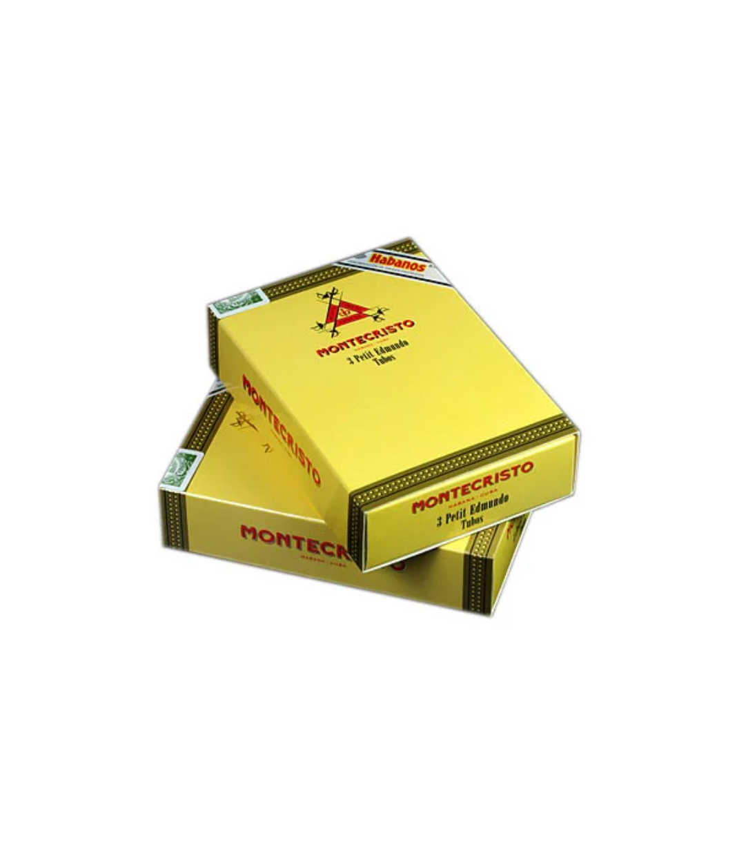 Montecristo Petit Edmundo A/T Cigar Box of 3 X 5 close-up from AuCigars, premium Cuban cigar
