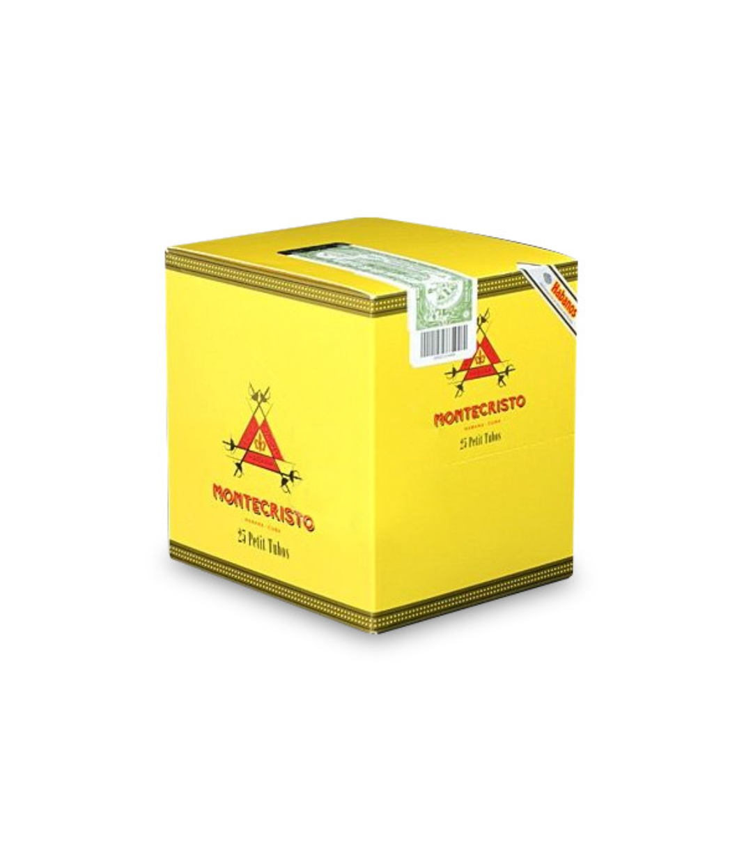 Montecristo Petit Tubos A/T Cigar Box of 5 X 5 close-up from AuCigars, premium Cuban cigar