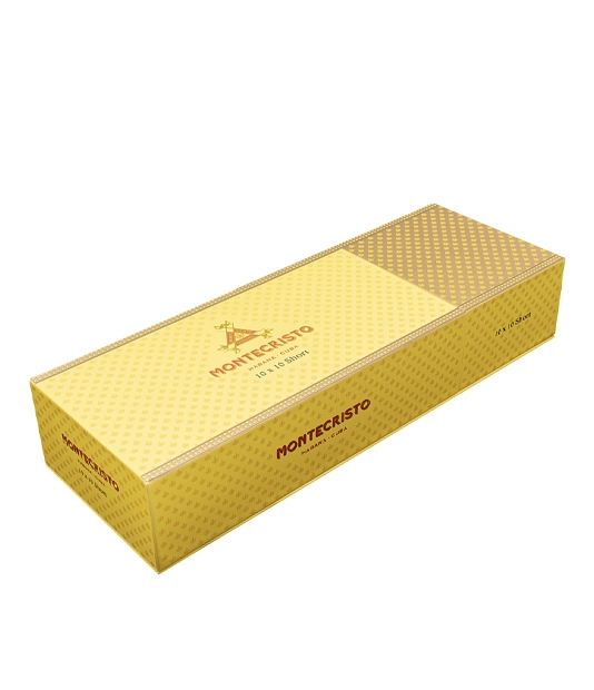 Montecristo Short 2023 Edition Cigar Box of 10 X 10 close-up from AuCigars, premium Cuban cigar