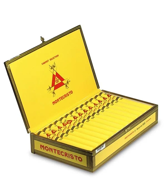 Montecristo Tubos Cigar Box of 25 close-up from AuCigars, premium Cuban cigar