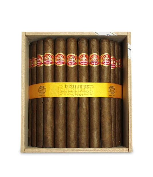 Partagas Lusitanias Cigar Box of 50 close-up from AuCigars, premium Cuban cigar