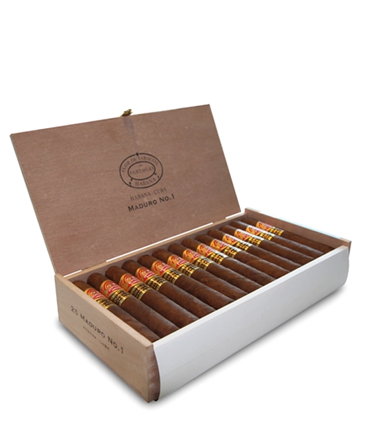 Partagas Maduro No.1 Cigar Box of 25 close-up from AuCigars, premium Cuban cigar