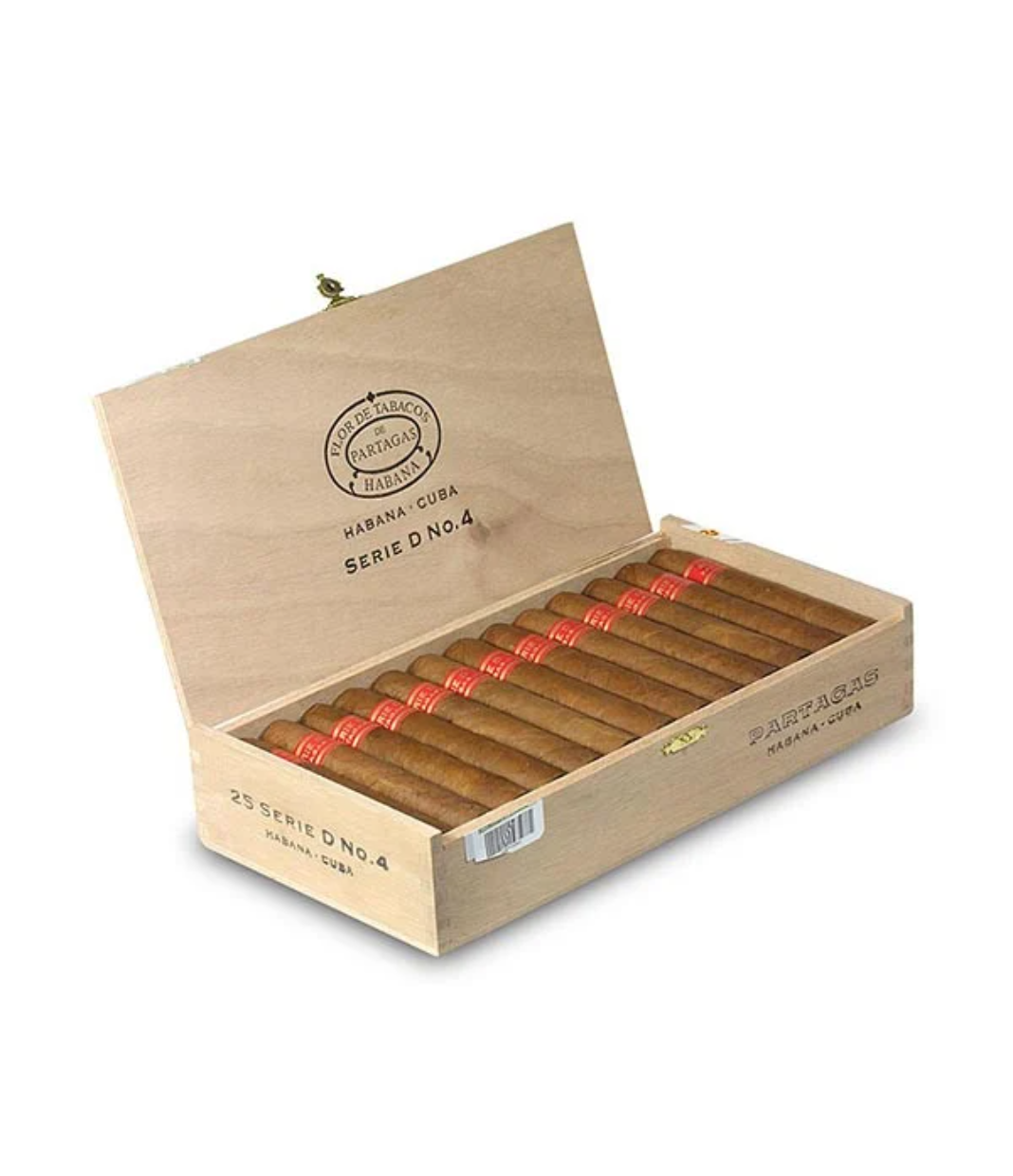 Partagas Serie D No. 4 Cigar Box of 25 close-up from AuCigars, premium Cuban cigar