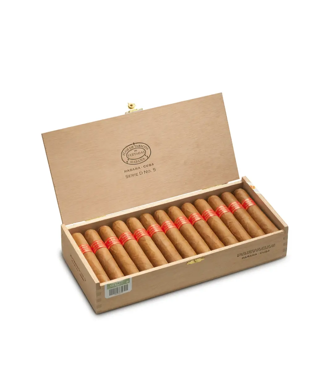 Partagas Serie D No.5 Cigar Box of 25 close-up from AuCigars, premium Cuban cigar
