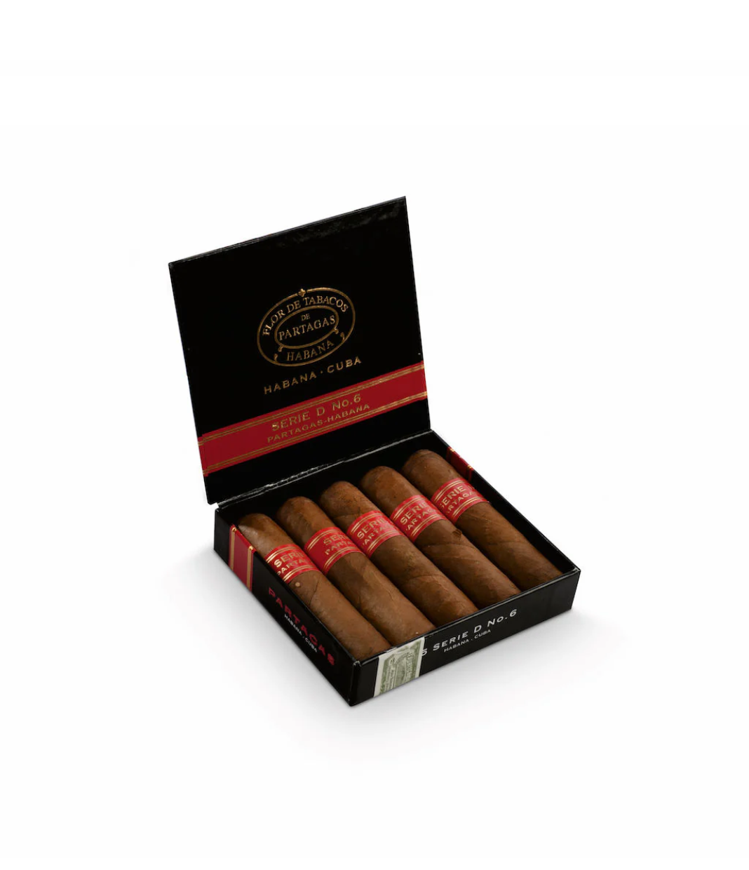 Partagas Serie D No.6 C/P   Cigar Box of 5X5 close-up from AuCigars, premium Cuban cigar