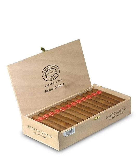 Partagas Serie D No.4 Cigar Box of 25 close-up from AuCigars, premium Cuban cigar