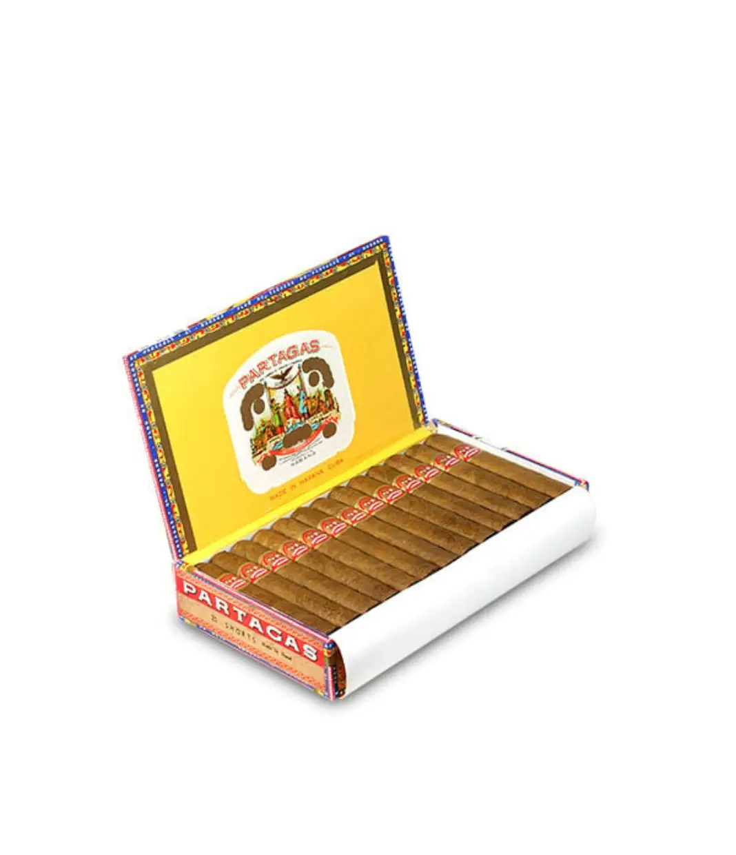 Partagas Shorts Cigar Box of 25 close-up from AuCigars, premium Cuban cigar