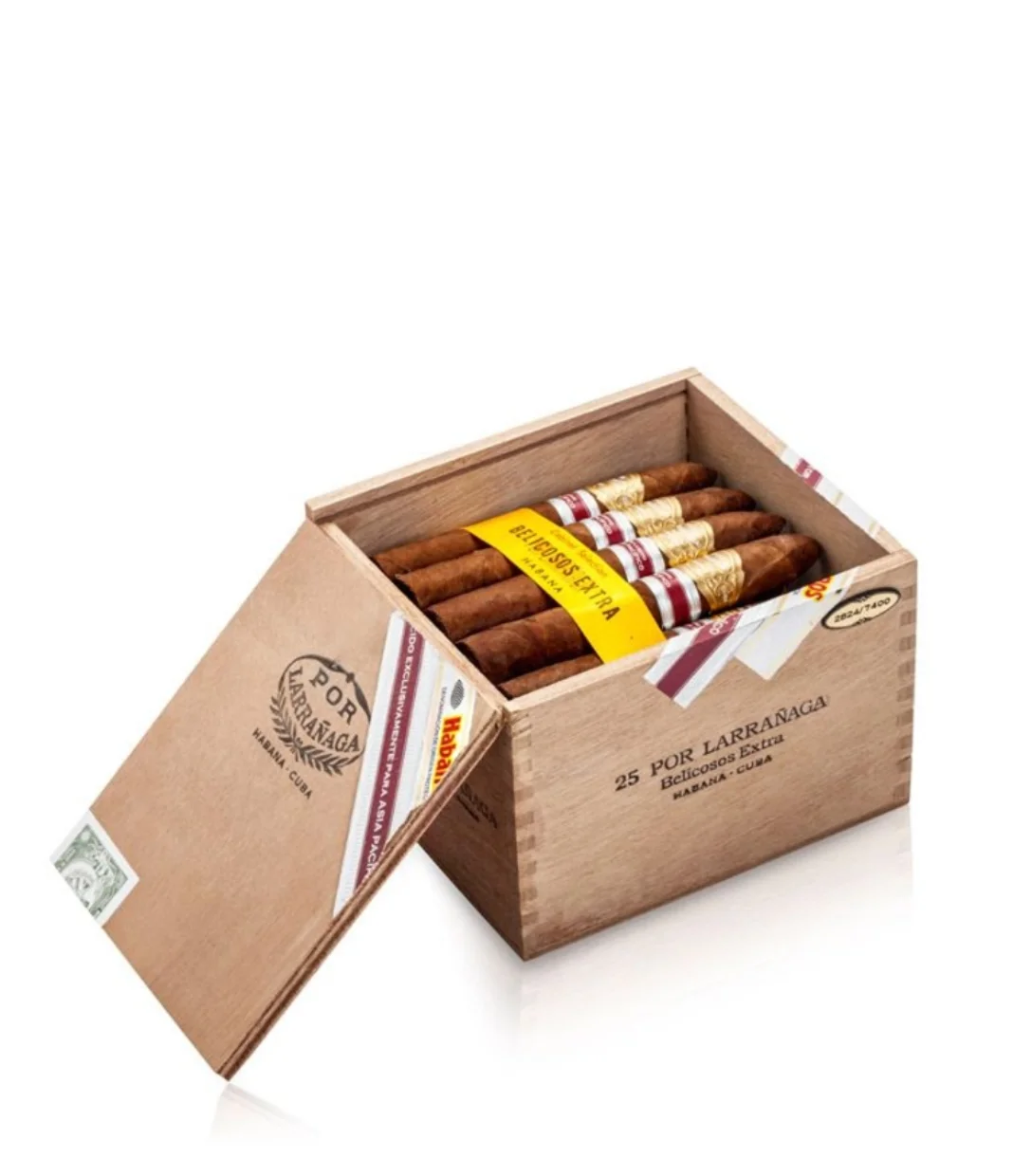 Por Larranaga Belicosos Extras Cigar Box View 2 from AuCigars, premium Cuban cigar