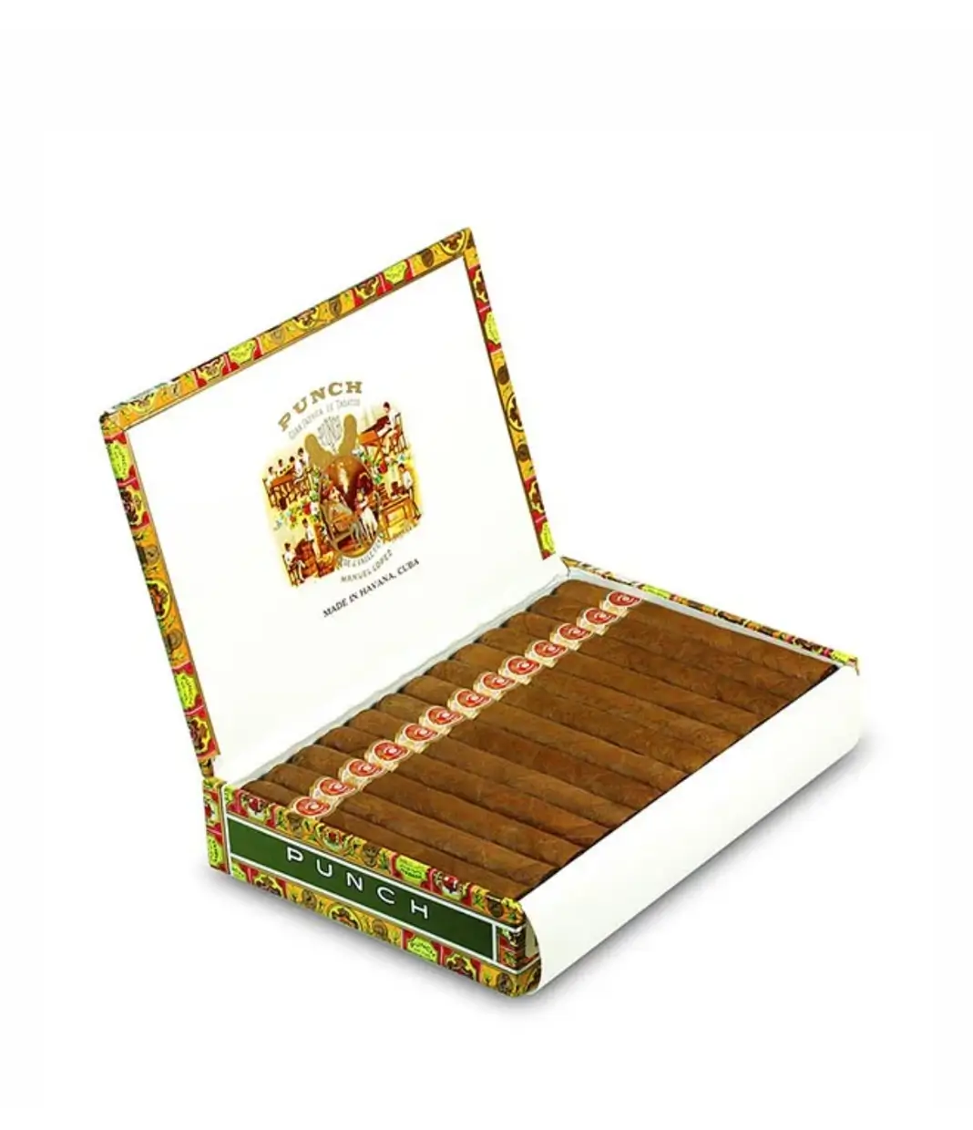 Punch Punch Cigar Box of 25 close-up from AuCigars, premium Cuban cigar