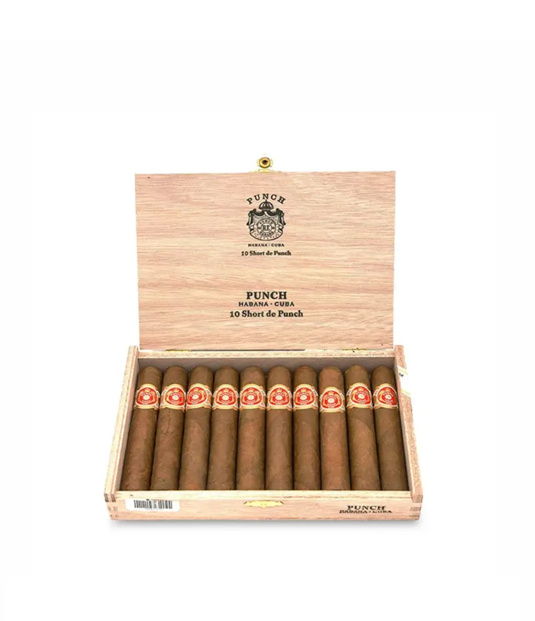 Punch Short De Punch Cigar Box of 10 close-up from AuCigars, premium Cuban cigar