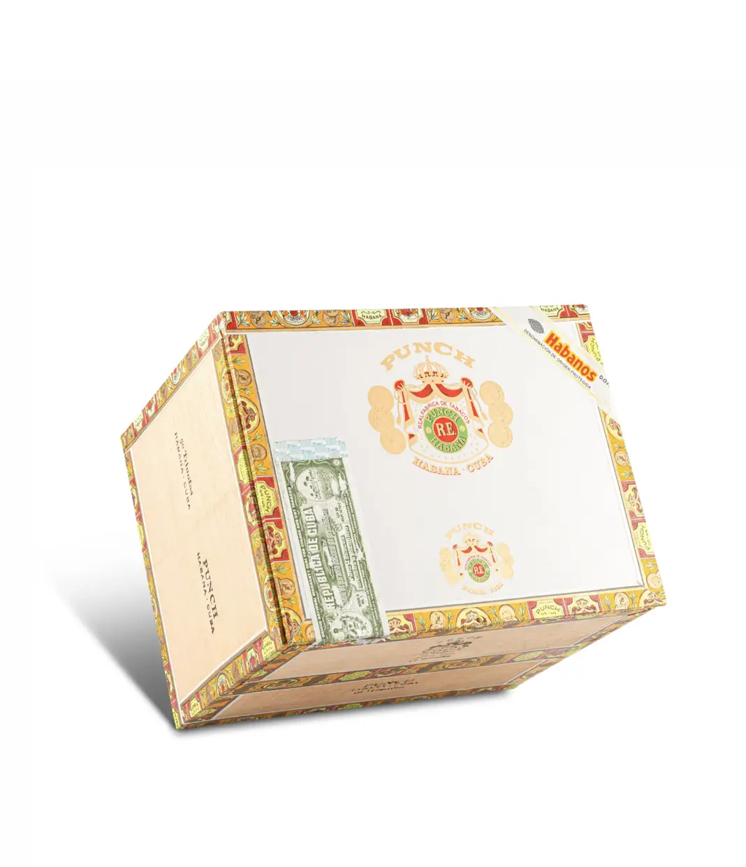 Punch Triunfos Cigar Box of 50 close-up from AuCigars, premium Cuban cigar