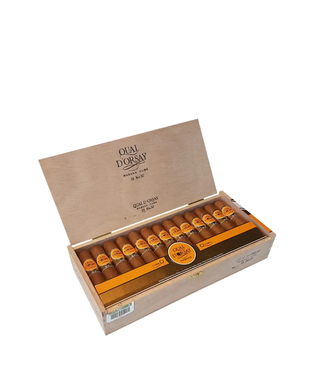 Quai D'Orsay No. 50 Cigar Box of 25 close-up from AuCigars, premium Cuban cigar