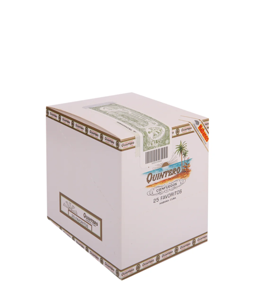 Quintero Favoritos Cigar Box of 25 close-up from AuCigars, premium Cuban cigar