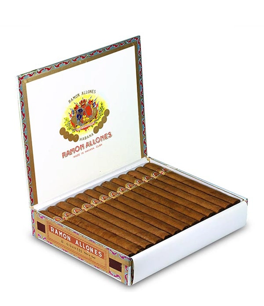 Ramon Allones Gigantes Cigar Box of 25 close-up from AuCigars, premium Cuban cigar