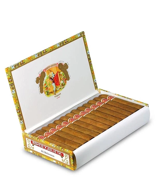Romeo y Julieta Belicosos Cigar Box of 25 close-up from AuCigars, premium Cuban cigar
