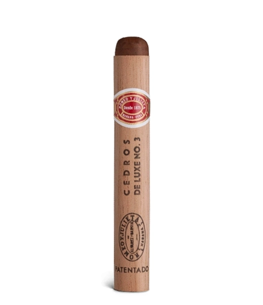 Romeo y Julieta Cedros De Luxe No.3 Cigar close-up from AuCigars, premium Cuban cigar