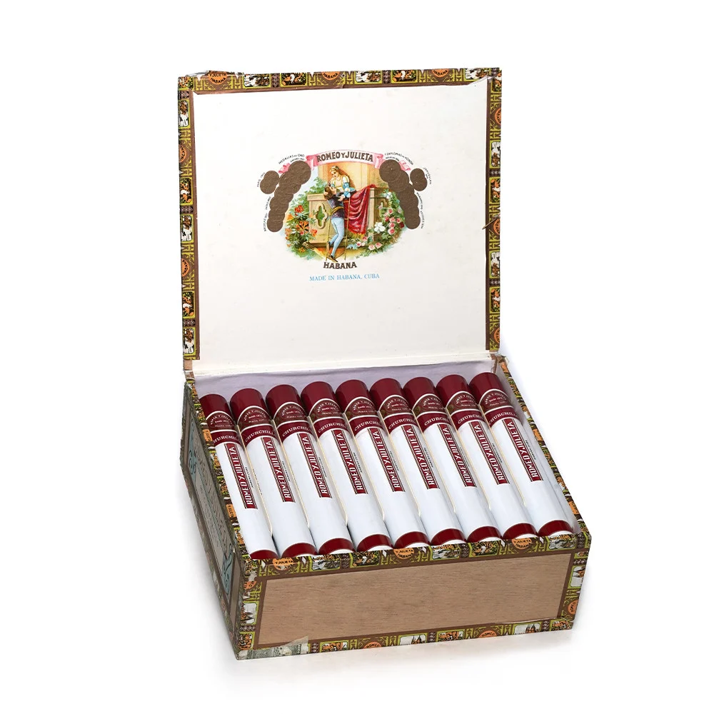 Romeo y Julieta Churchills A/T 2008 (Vintage) Cigar Box of 25 close-up from AuCigars, premium Cuban cigar