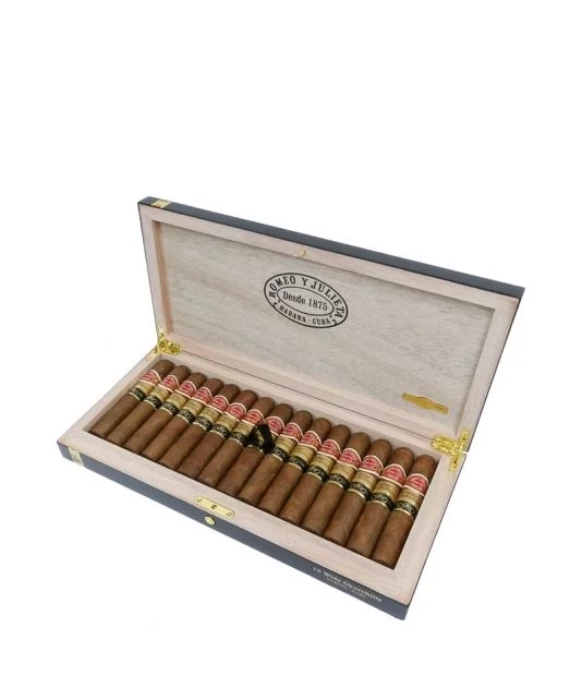Romeo y Julieta Wide Churchills Gran Reserva Cosecha 2009 Cigar Box of 15 close-up from AuCigars, premium Cuban cigar