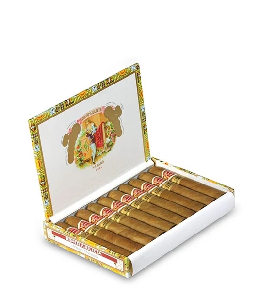Romeo Y Julieta Short Churchills Cigar Box of 25 close-up from AuCigars, premium Cuban cigar