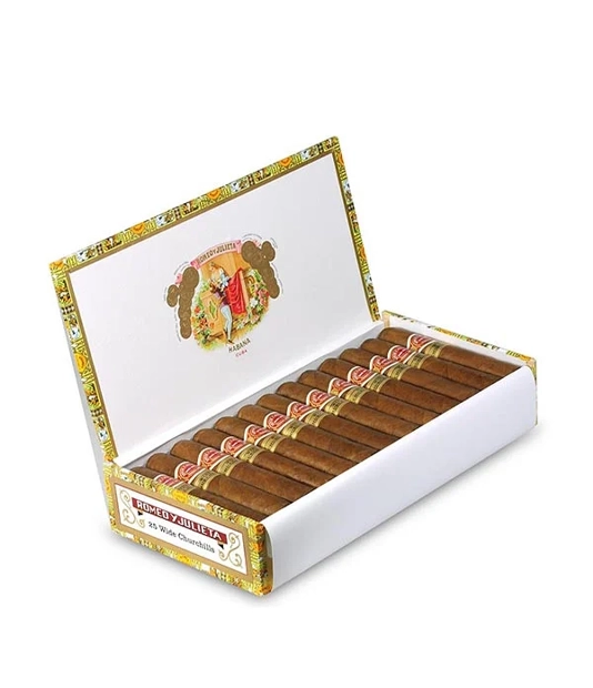Romeo y Julieta Wide Churchills Cigar Box of 25 close-up from AuCigars, premium Cuban cigar