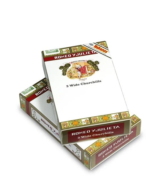 Romeo y Julieta Wide Churchills Cigar Box of 20 close-up from AuCigars, premium Cuban cigar