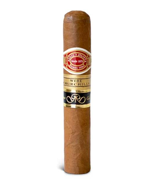 Romeo y Julieta Wide Churchills Cigar close-up from AuCigars, premium Cuban cigar