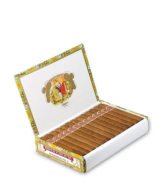 Romeo y Julieta Exhibicion No.3 Cigar Box of 25 close-up from AuCigars, premium Cuban cigar