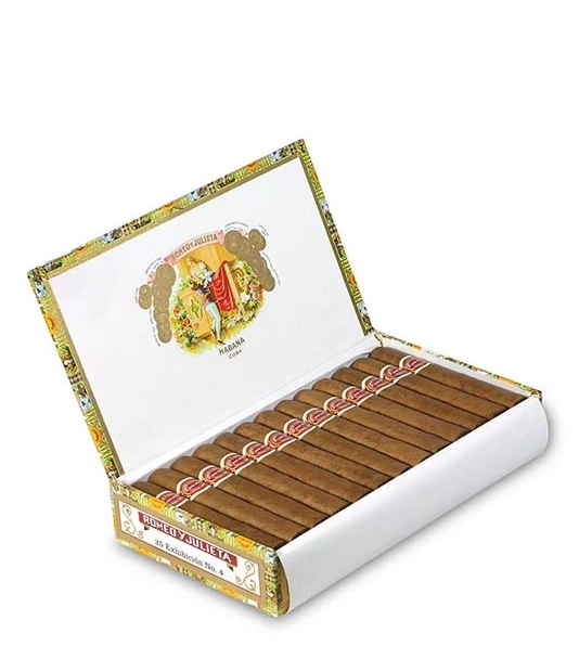 Romeo y Julieta Exhibicion No.4 Cigar Box of 25 close-up from AuCigars, premium Cuban cigar
