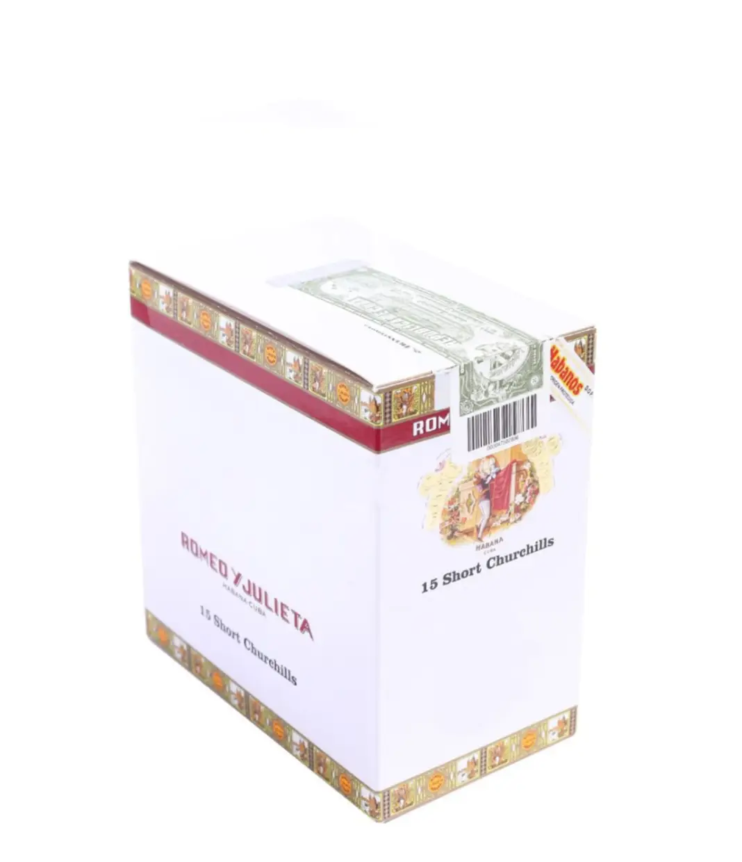 Romeo y Julieta Petit Churchills Tubos Cigar Box of 3 X 5 close-up from AuCigars, premium Cuban cigar