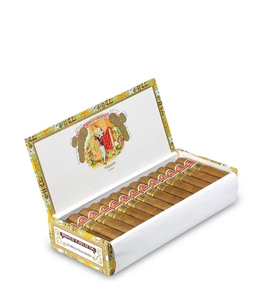 Romeo y Julieta Petit Churchills Cigar Box of 25 close-up from AuCigars, premium Cuban cigar