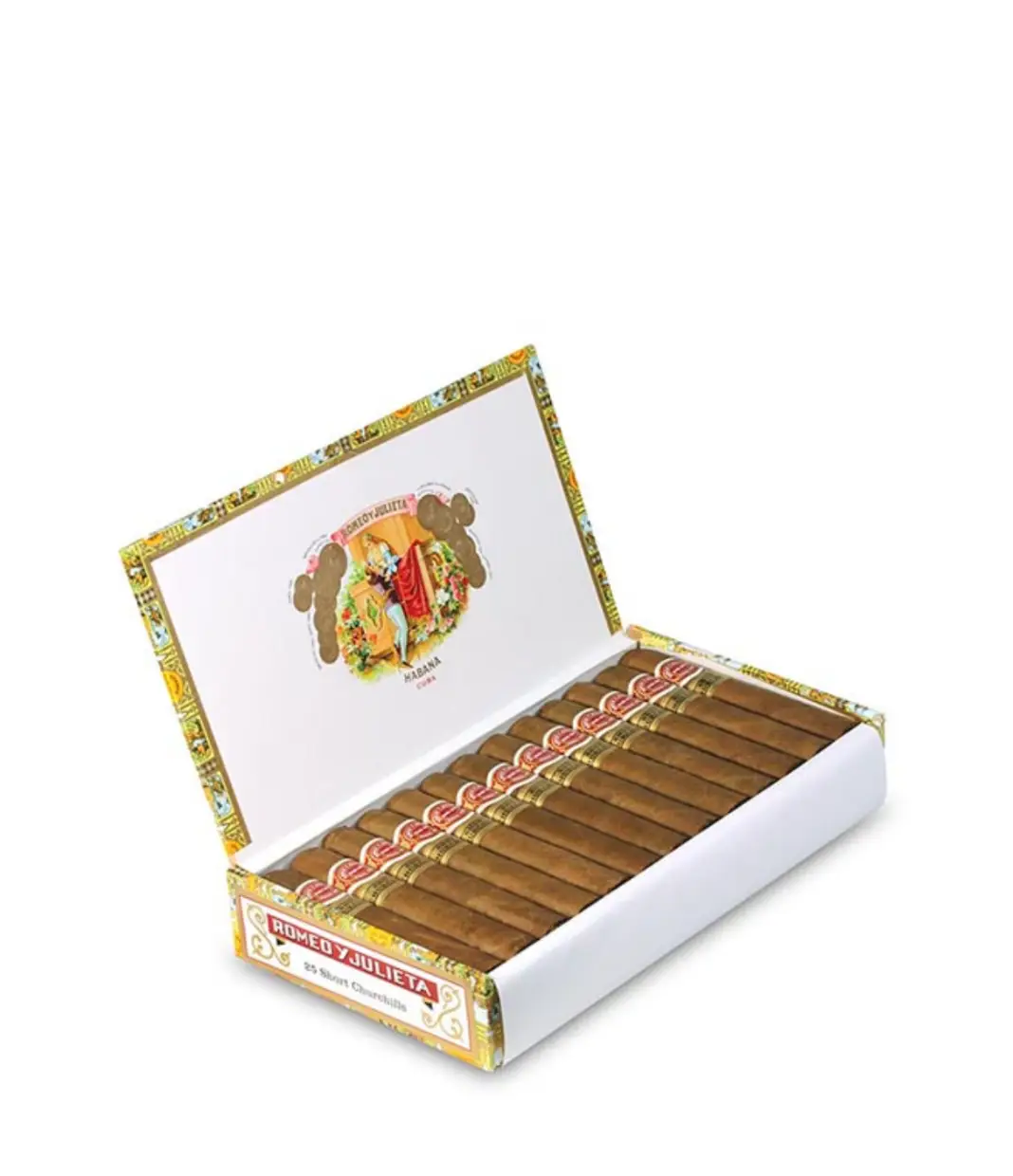 Romeo y Julieta Short Churchills 2019 (Vintage) Cigar Box of 25 close-up from AuCigars, premium Cuban cigar