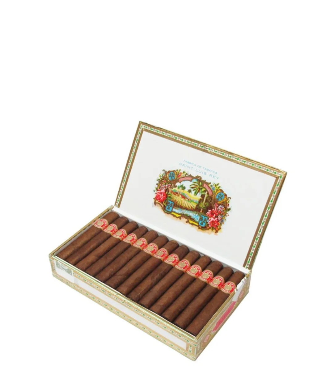 Saint Luis Rey Regios Cigar Box of 25 close-up from AuCigars, premium Cuban cigar