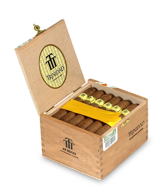 Trinidad Reyes Cigar Box of 24 close-up from AuCigars, premium Cuban cigar