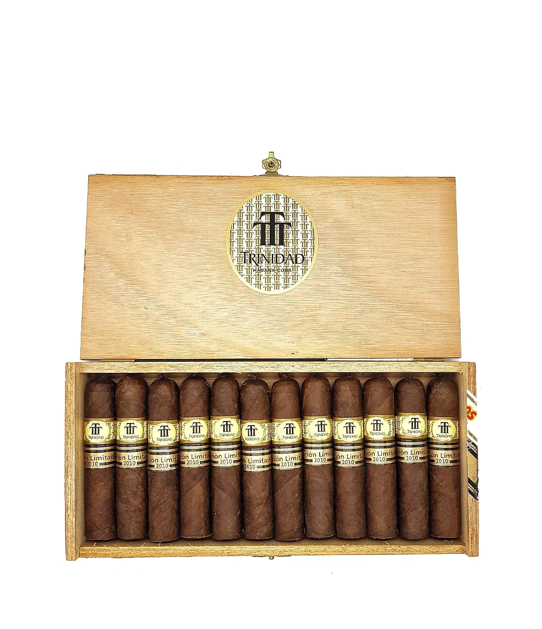 Trinidad Short Robusto T Edicion Limitada 2010 Cigar Box of 12 close-up from AuCigars, premium Cuban cigar