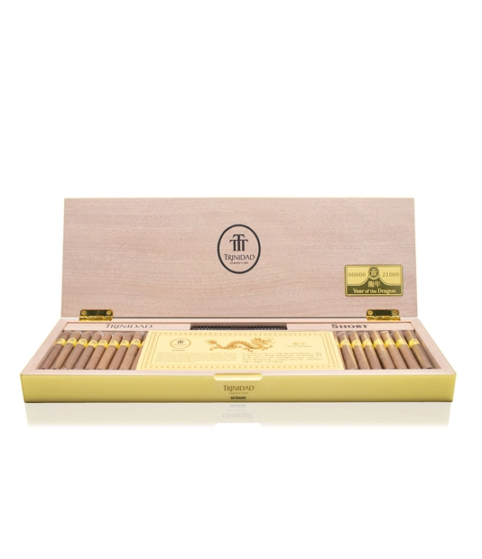 Trinidad Short Year Of The Dragon 2024 Cigar Box of 66 close-up from AuCigars, premium Cuban cigar