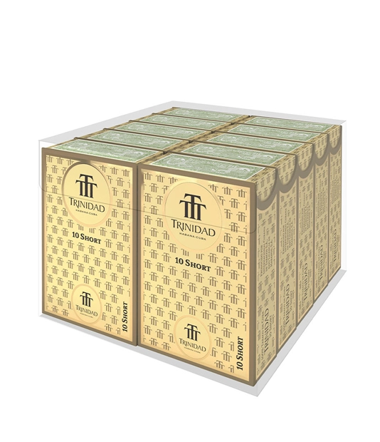 Trinidad Short Cigar Box of 10 X 10 close-up from AuCigars, premium Cuban cigar