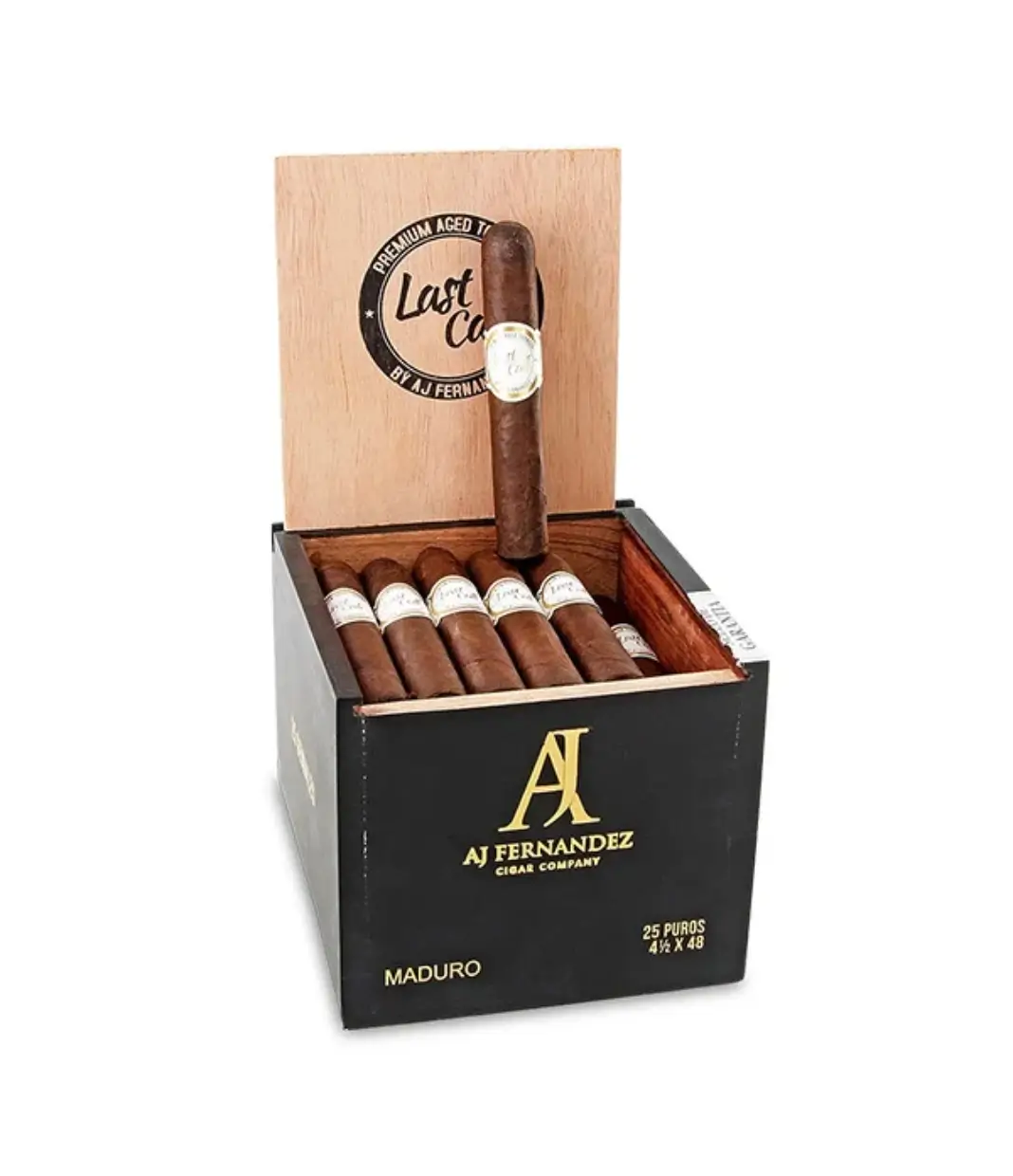 AJ Fernandez San Lotano Oval Robusto Cigar Box of 20 close-up from AuCigars, premium Cuban cigar
