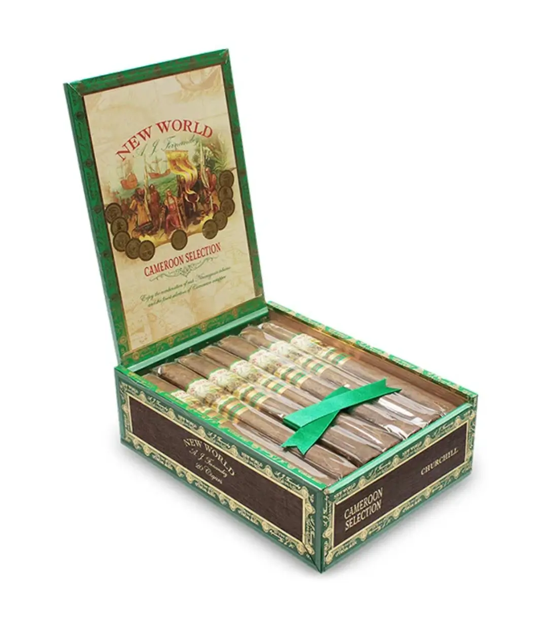 AJ Fernandez Last Call Maduro Flaquitas Cigar Box of 25 close-up from AuCigars, premium Cuban cigar