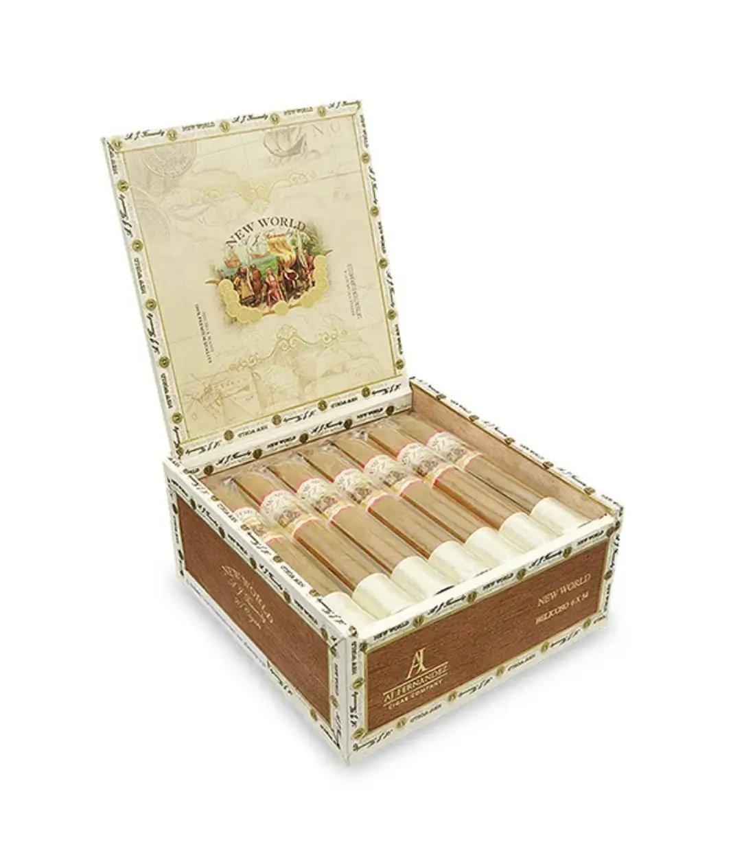 AJ Fernandez Bellas Artes Hybrid Gordo Cigar Box of 20 close-up from AuCigars, premium Cuban cigar