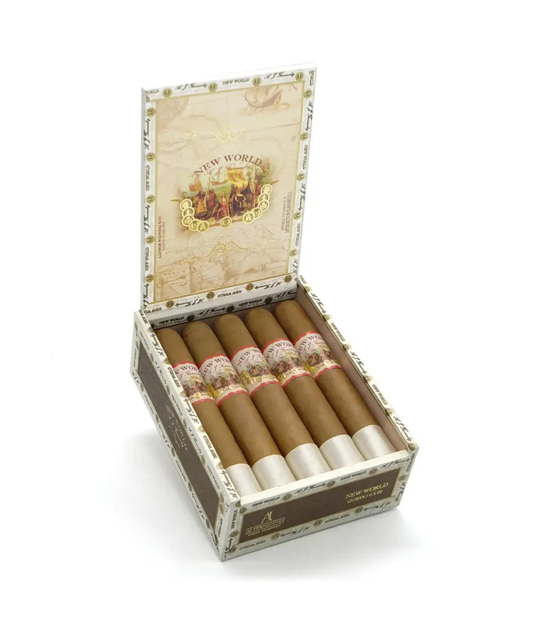 AJ Fernandez New World Cameroon Toro Cigar Box of 20 close-up from AuCigars, premium Cuban cigar