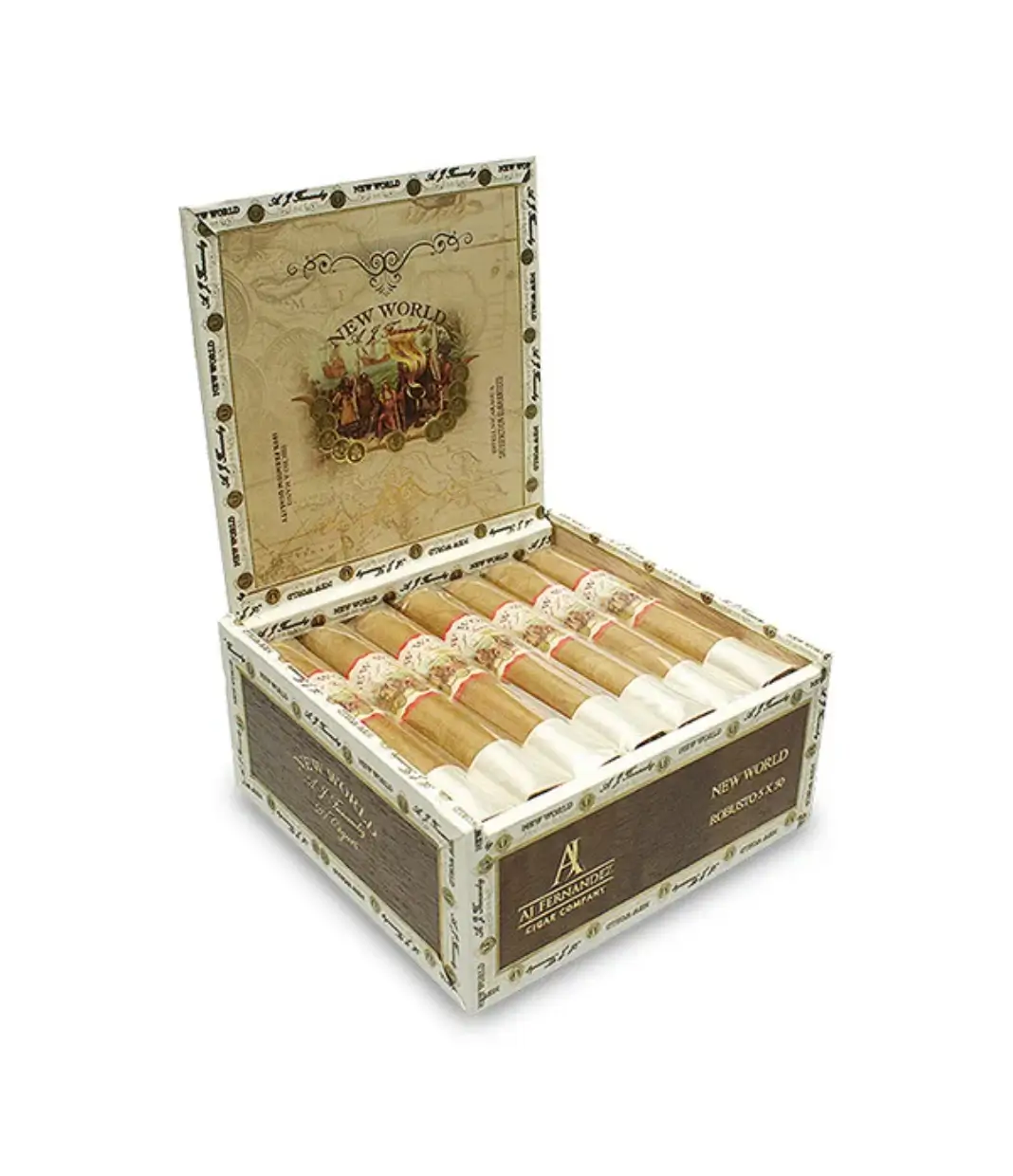 AJ Fernandez Bellas Artes Hybrid Short Churchill Cigar Box of 20 close-up from AuCigars, premium Cuban cigar