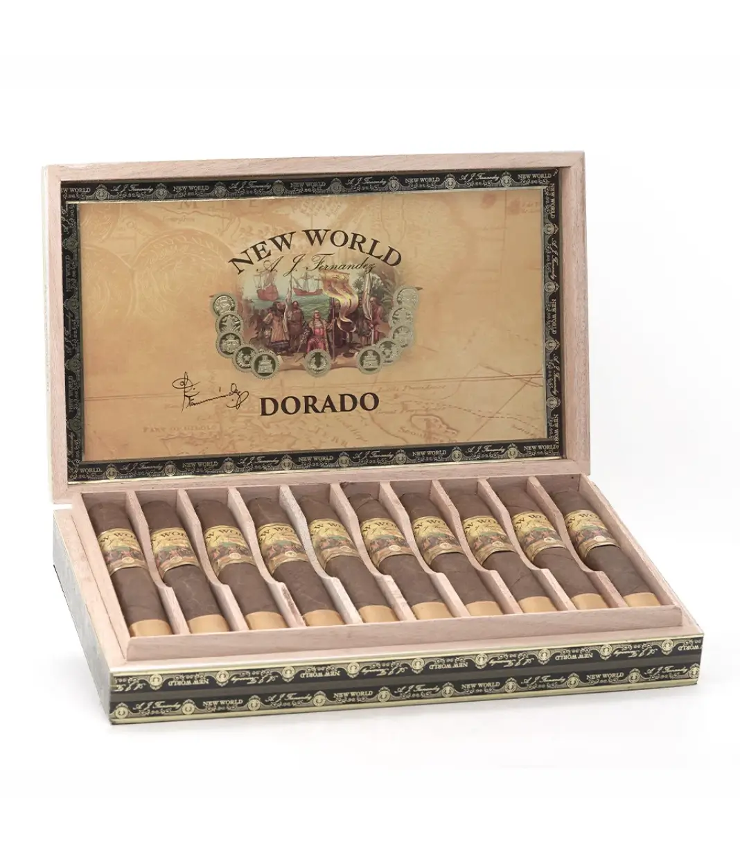 AJ Fernandez San Lotano Oval Toro Cigar Box of 20 close-up from AuCigars, premium Cuban cigar