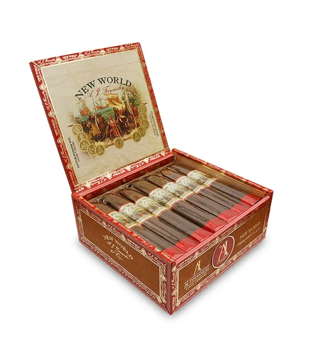 AJ Fernandez Enclave Habano Robusto Cigar Box of 20 close-up from AuCigars, premium Cuban cigar