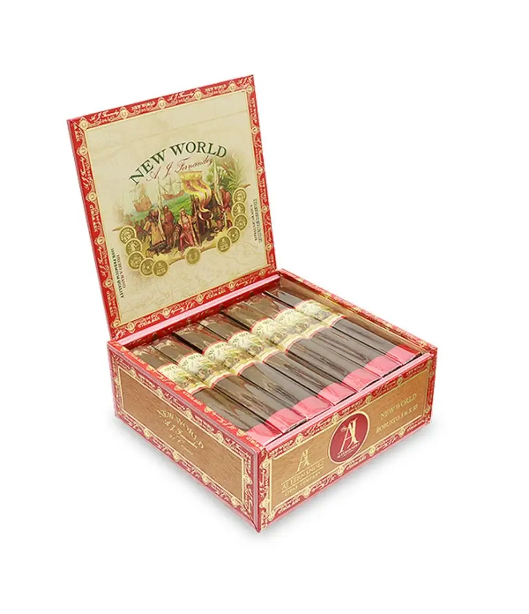 AJ Fernandez Enclave Connecticut Robusto Cigar Box of 20 close-up from AuCigars, premium Cuban cigar