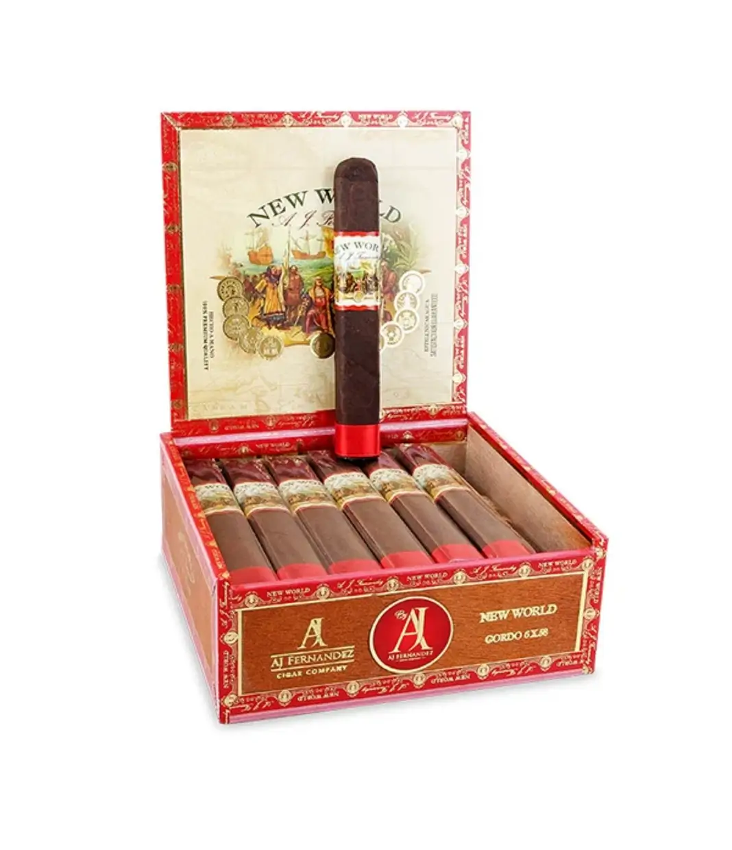 AJ Fernandez Dias de Gloria Brazil Toro Cigar Box of 20 close-up from AuCigars, premium Cuban cigar