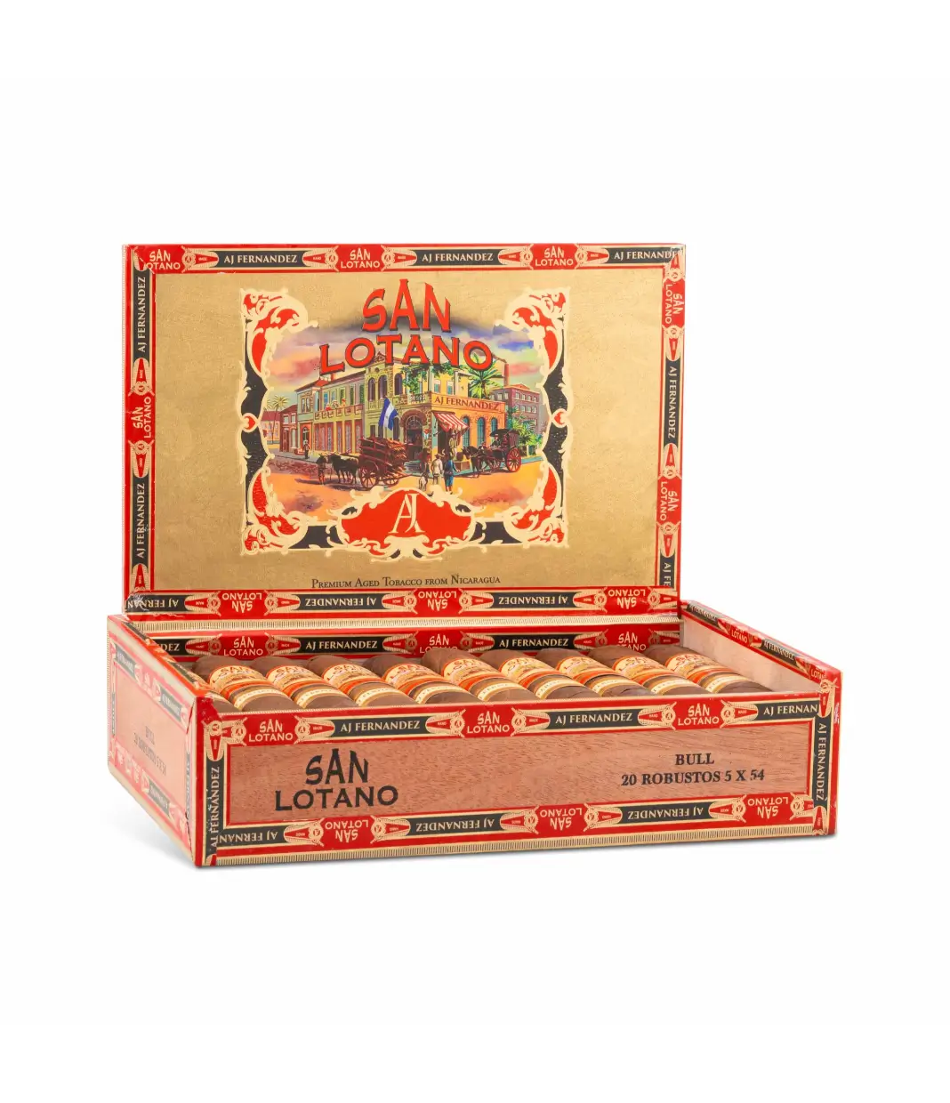 AJ Fernandez Enclave Broadleaf Toro Cigar Box of 20 close-up from AuCigars, premium Cuban cigar