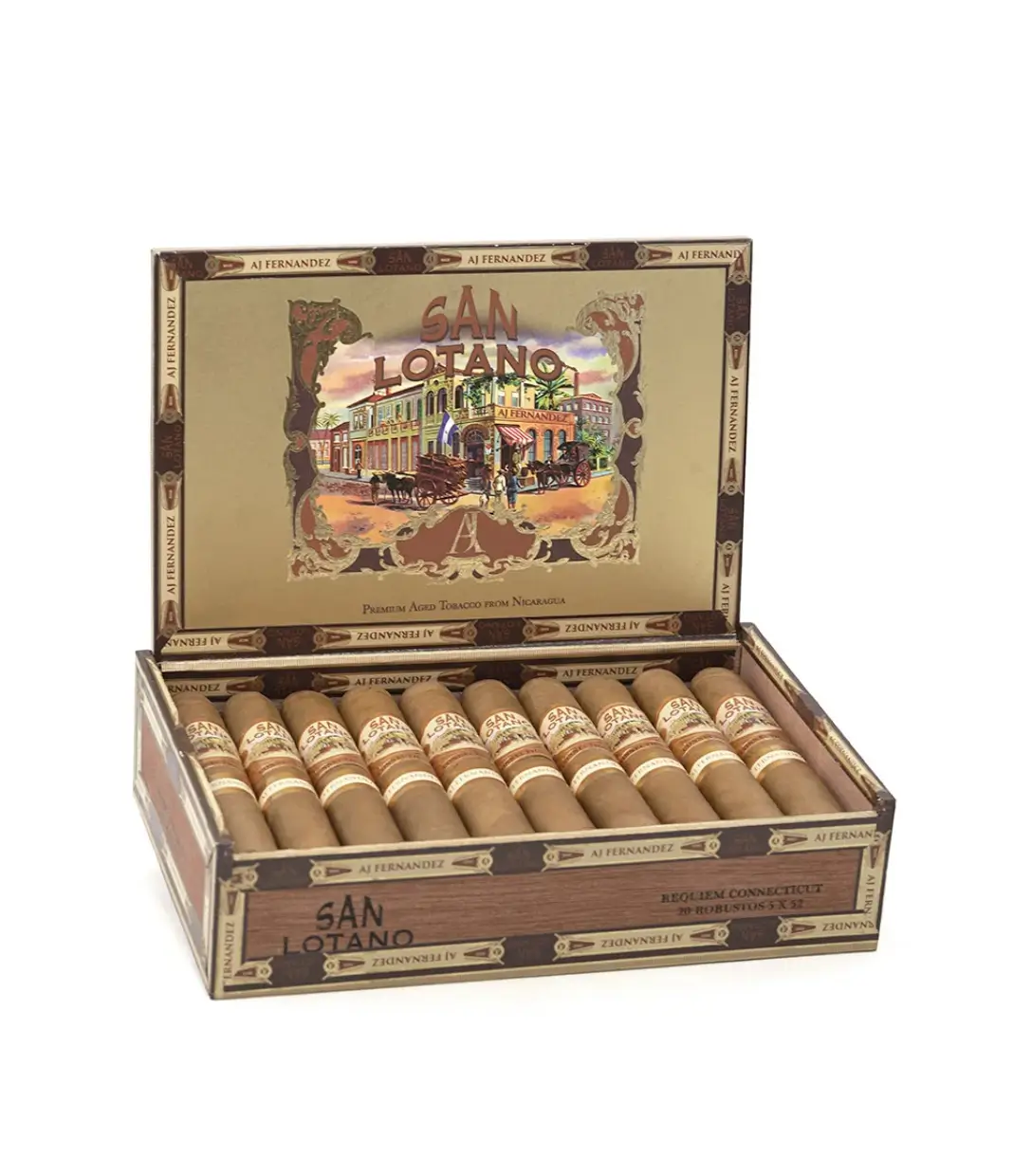 AJ Fernandez Bellas Artes Maduro Gordo Cigar Box of 20 close-up from AuCigars, premium Cuban cigar