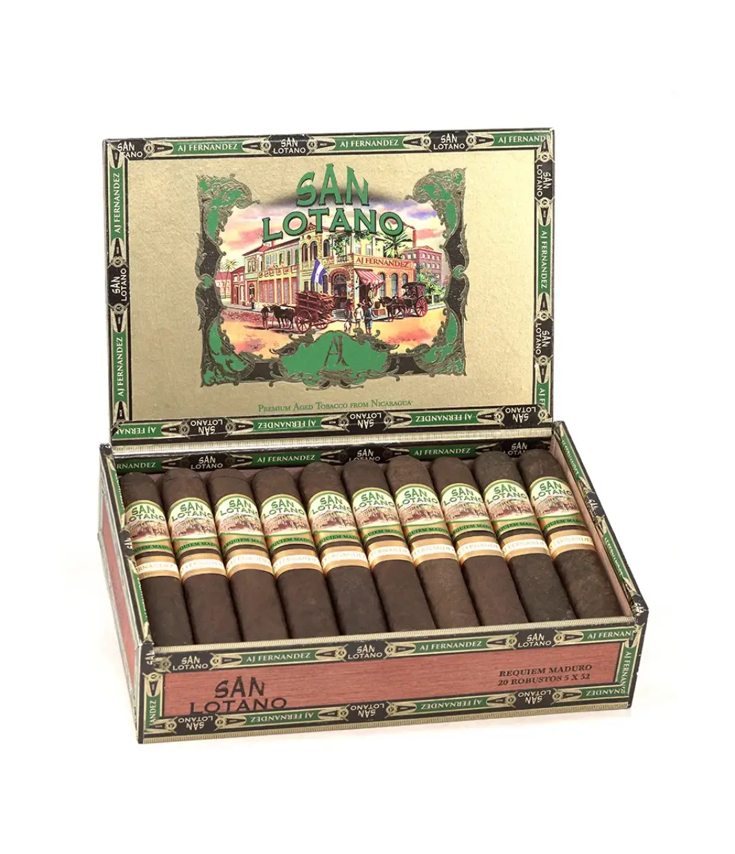 AJ Fernandez Enclave Habano Toro Cigar Box of 20 close-up from AuCigars, premium Cuban cigar